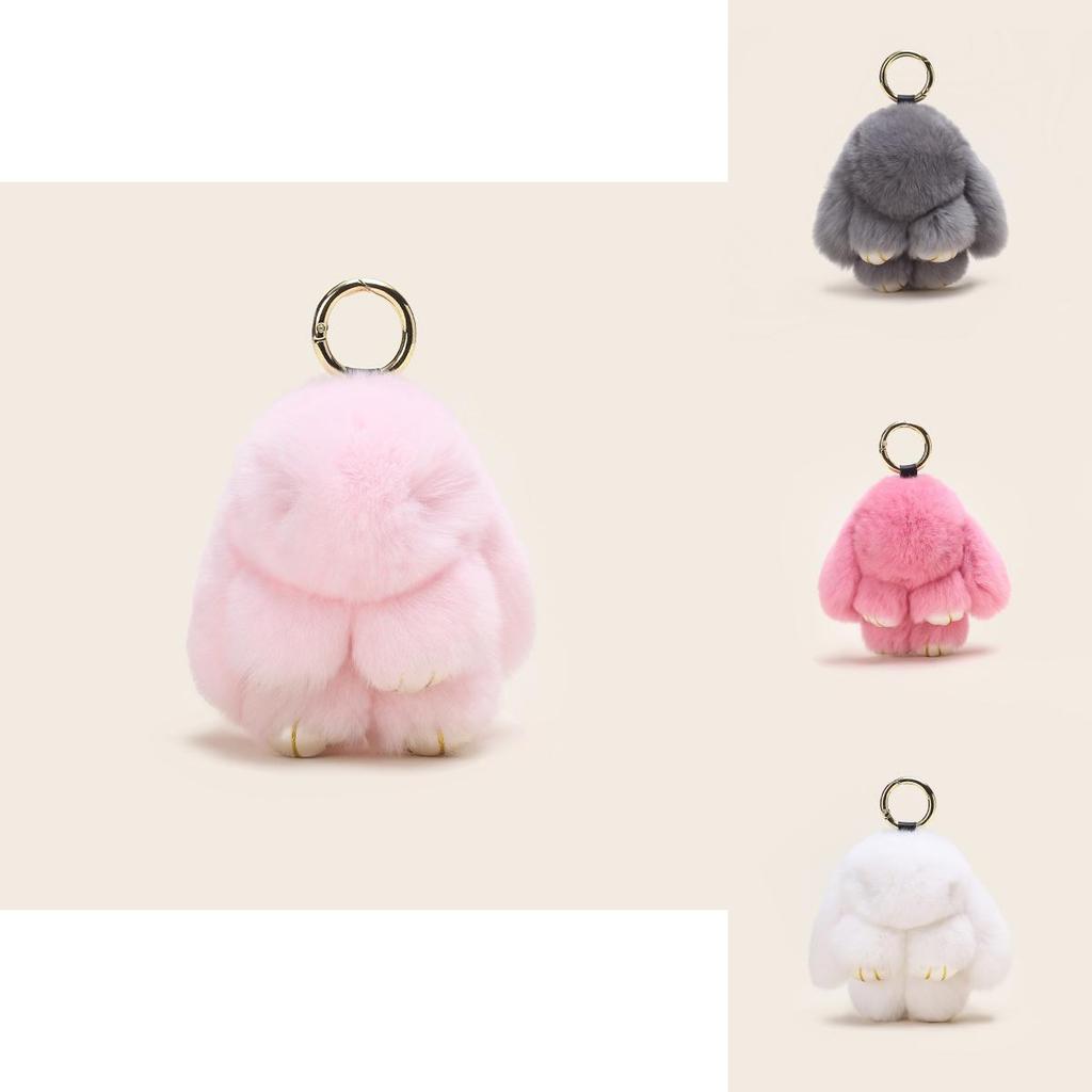 Adorable Classic Plush Rabbit Fur Keychain Accessory For Stylish Girls Gifts