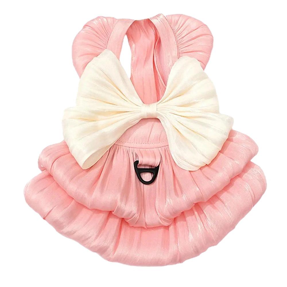 

Lovely Shiny Pet Clothing with Bowknot Cat Dresses Gift Pet Costumes Dress Up Accessories S розовый