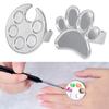 Mini Metal Nail Art Color Mixing Palette, Round Footprint Finger Ring Designs for UV Gel Polish Mix