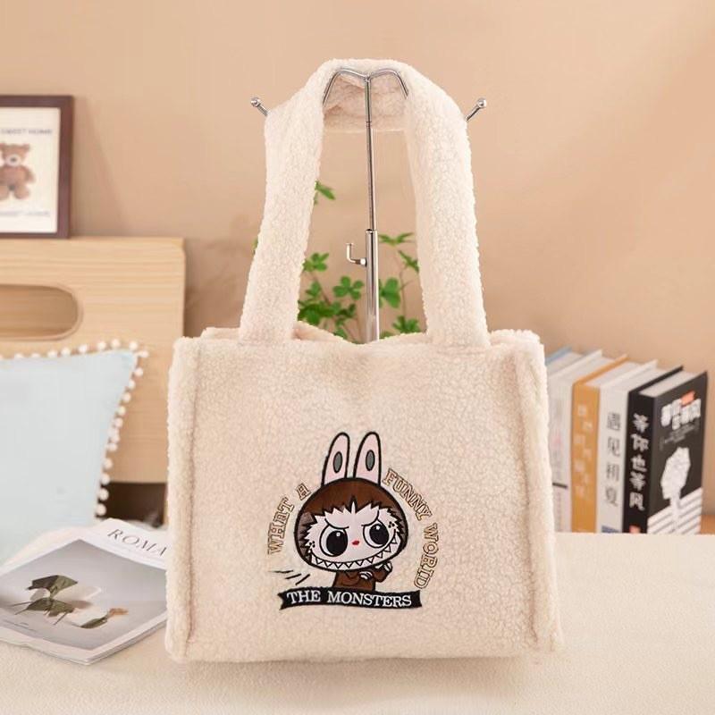 Adorable Plush Rabbit Shoulder Bag Large Capacity For Toys With Soft Sponge Filling