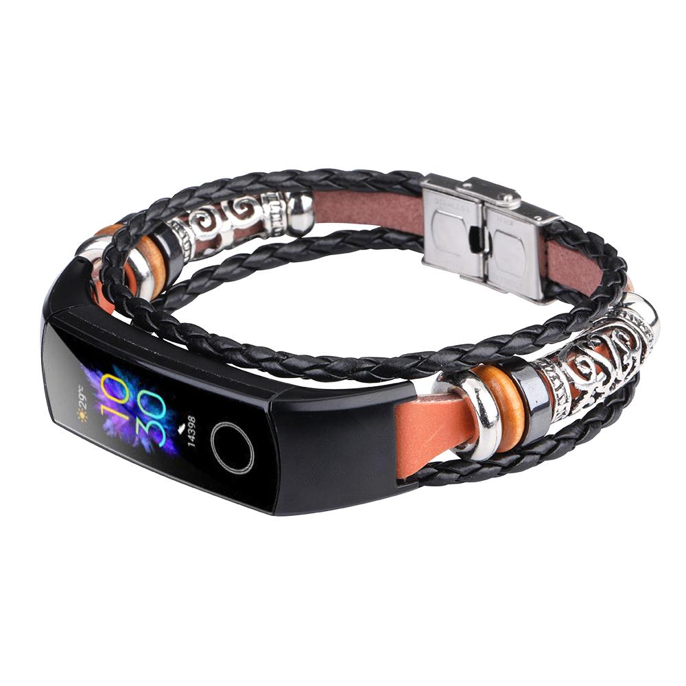 

For Honor Band 4/Band 5 Wrist Watch Band DIY Vintage Replacement Strap Black