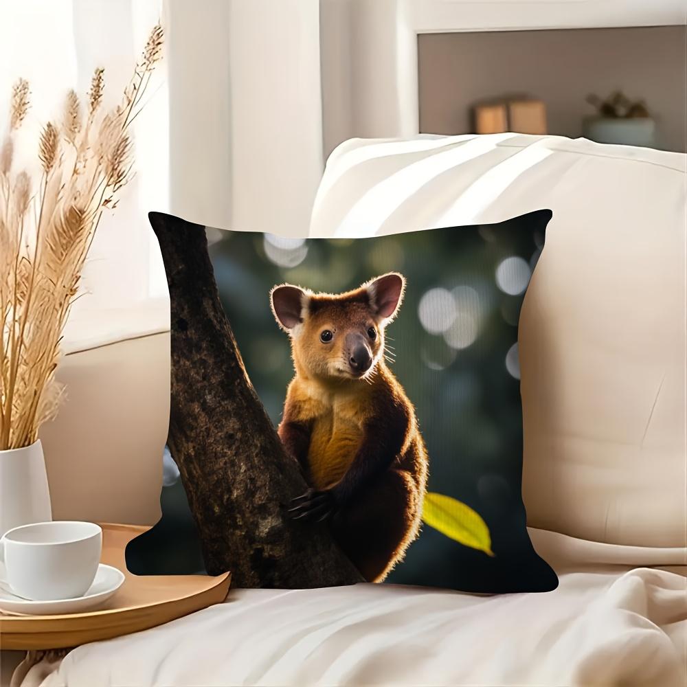 1pc Pillowcase Koala Design Pillowcase, Modern Style, Soft Comfortable Smooth Touch Polyester Short Fleece Fabric, Single-Sided Printing, (Pillow Core