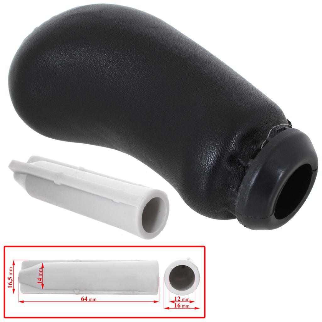 Renault Clio II III IV gear shift knob 5 SPEED BLACK LEATHER + CHROME + adapter / gear shift knob lever adapter 2 pcs. SET
