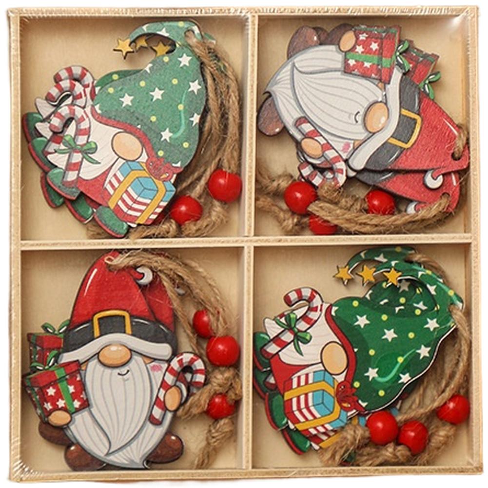 

Engraved Holiday Decor Faceless Tree Pendants Christmas Celebration Intricate Engraving Natural Wood Material For Christmas Tree
