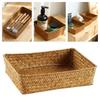 Woven Pattern Storage Basket Grass Vegetables Candy Snacks Display Basket Organizer Rectangle Organization Box Home Shop Hotel