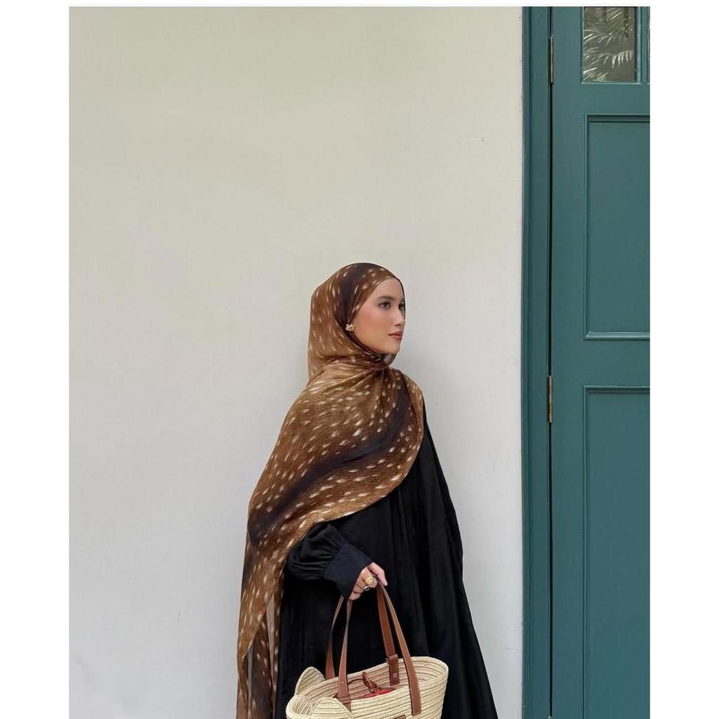 Bohemian Women's Watercolor Animal Print VELA Headscarf, Autumn/Winter Collection