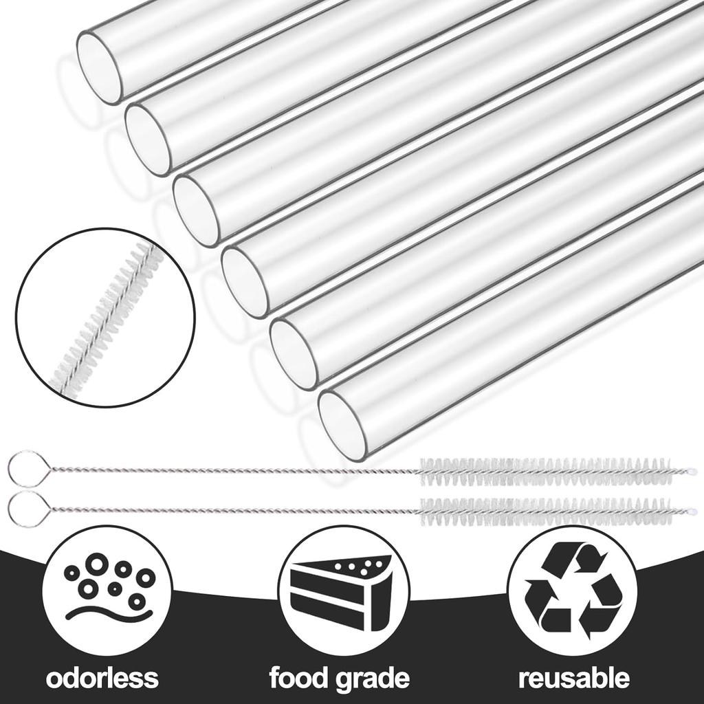 Replacement Straws for Stanley Quencher ProTour Flip Straw Tumbler 40oz, Reble Straw with Cleaning Brush, Cup Accessories for Stanley (Transparent,
