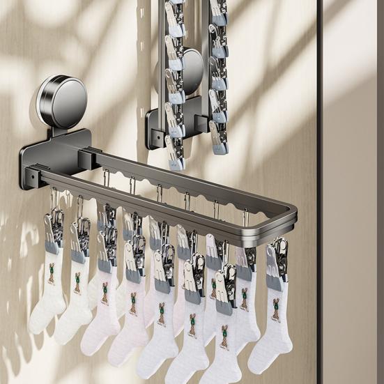 1/2/3 ks Sušák na prádlo s přísavkami Věšáky na ponožky Silná nosnost Skládací design Snadná instalace Stojan na oblečení Nástěnné Klipy na ponožky