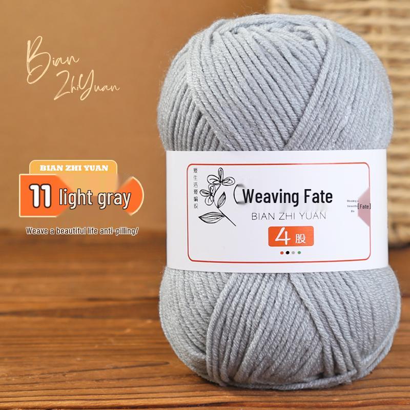 4-Ply Milk Cotton Yarn: DIY Crochet Kit for Scarf, Sweater, Bouquet Crafting - Combed Cotton Skein