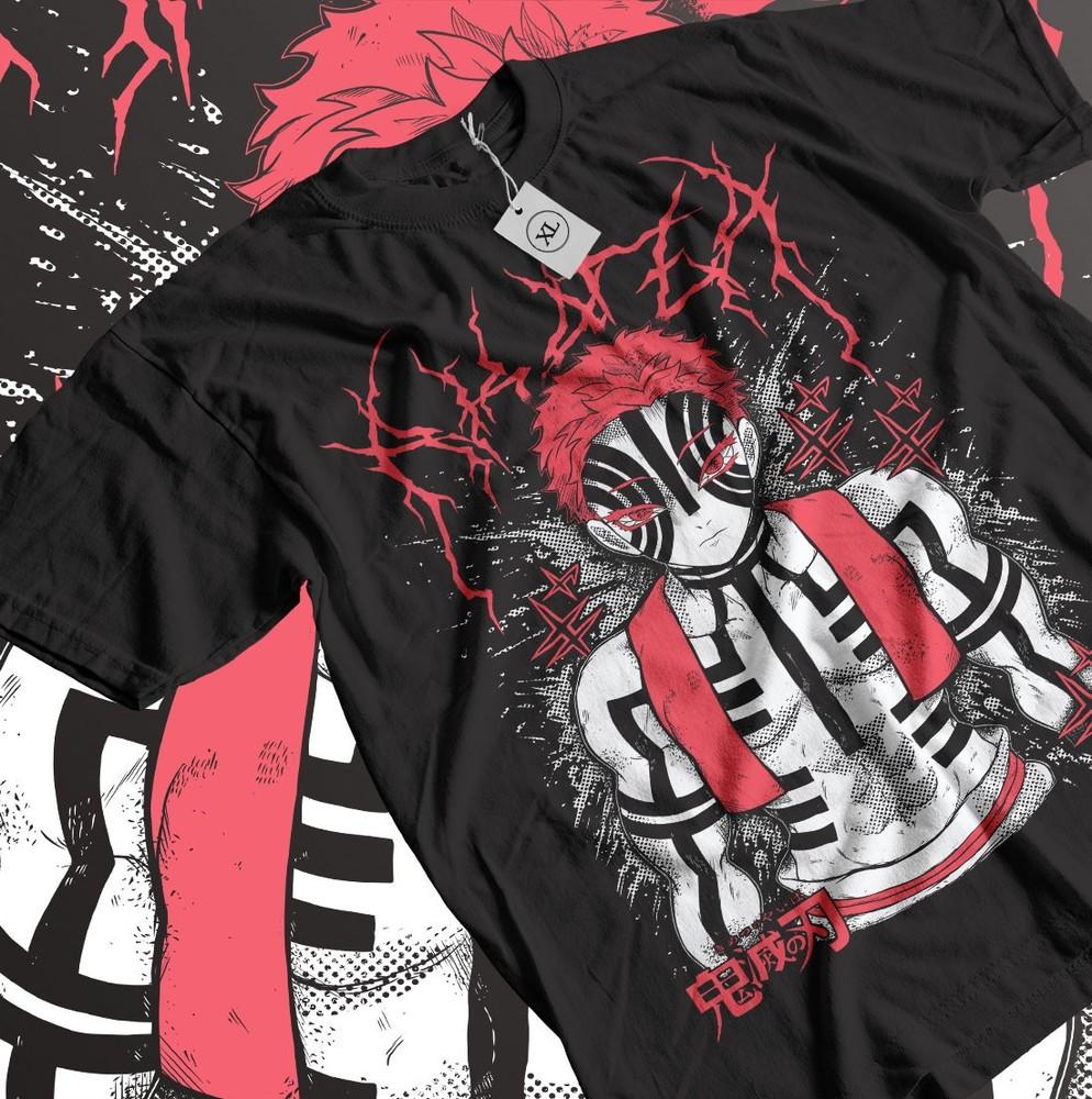 

Akaza Kimetsu no Yaiba T-Shirt Demon Slayer Tanjiro Unisex Black shirt All Size Unisex T-Shirt L