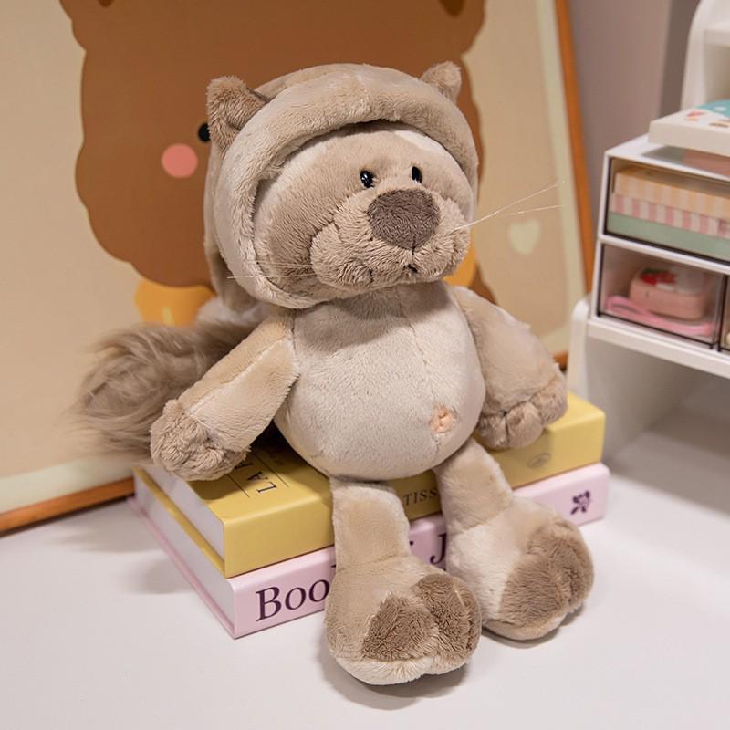 Fox & Raccoon Plush Toy - Realistic Wild Animal Sloth Doll Birthday Gift