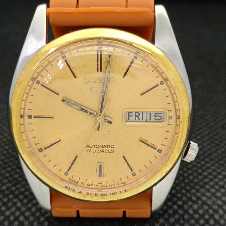 USED RARE VINTAGE SEIKO 5 AUTO 7009A JAPAN MENS ORIGINAL DIAL WATCH A413433-2 SKU621a-a413433
