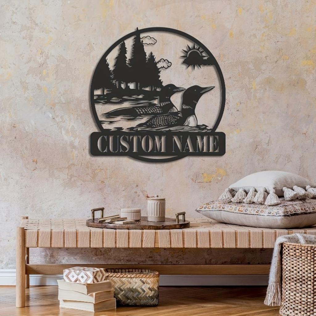 Customizable Metal Duck Sign Personalized Surname Silhouette Wall Decor Hot Sale Home Garden