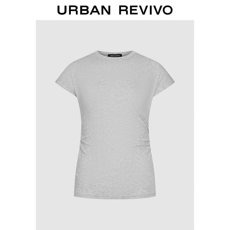 UR 2025 Summer Women s Pleated Waist T-Shirt XL