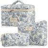 1 pièce Mignon Fleurs Coton Sac de Maquillage Femmes Fermeture Éclair Organisateur Cosmétique Tissu Sac à Main Forme Boîte Portable Étui de Toilette pour Filles