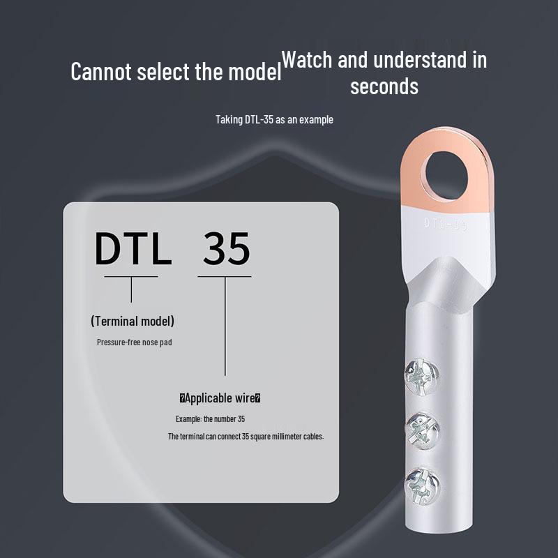 Pressure-Free DT/DL/DTL Copper-Aluminum Wire Lugs Screw Terminal Blocks Cable Connectors