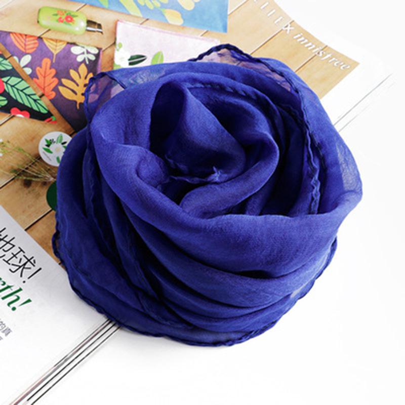 Square Color Solid Chiffon Korean Silk Scarf 70x70cm Summer Sunscreen Thin Transparent Gauze Neck Protection Womans Shawl P71