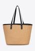 Wittchen Donna Cesto da Donna in Vimini ed Ecopelle, Beige e Nero, Beige e Nero, Paglia di Carta