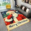 Vintage Santa Claus Christmas Rug for Festive HomesHoliday DecorMerry Christmas Area Rugs Anti Slip Carpet Can Be Machine Washed