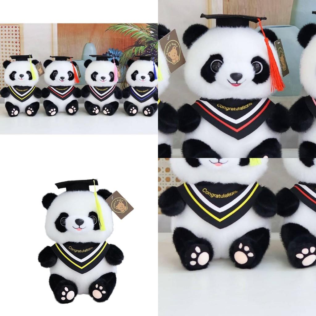 Charming Graduation Panda Plush Toy Adorable Stuffed Animal With Customizable Logo
