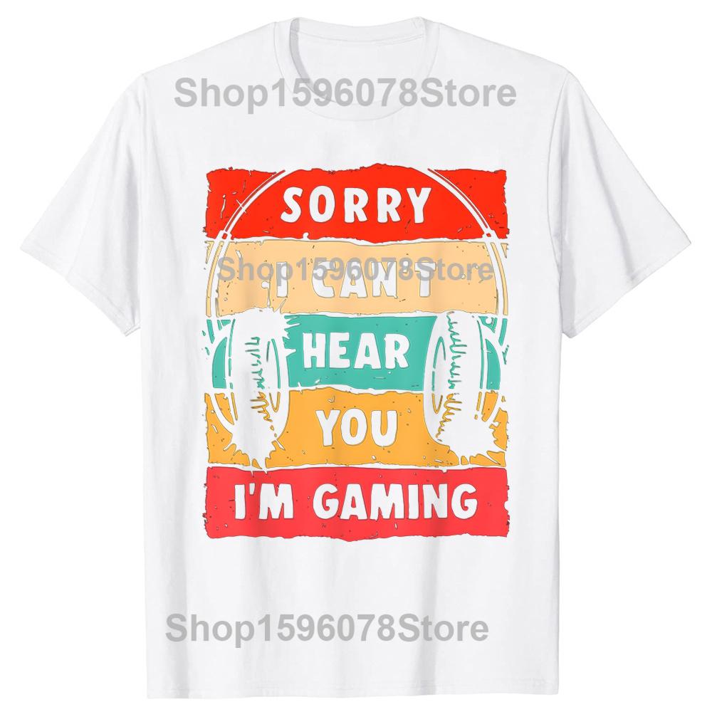 

Funny Gamer Video Gaming Graphic T Shirts Men Women Pure Cotton Humor Streetwear Tee Shirt Short Sleeve Unisex Loose Clothing S
