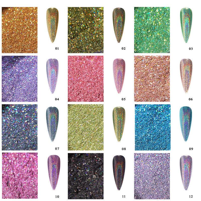 Laser Mirror Nail Glitter Powder Metal Dust Nails UV Gel Polish Pigment Gold Silver Nail Art Decorations Accessories