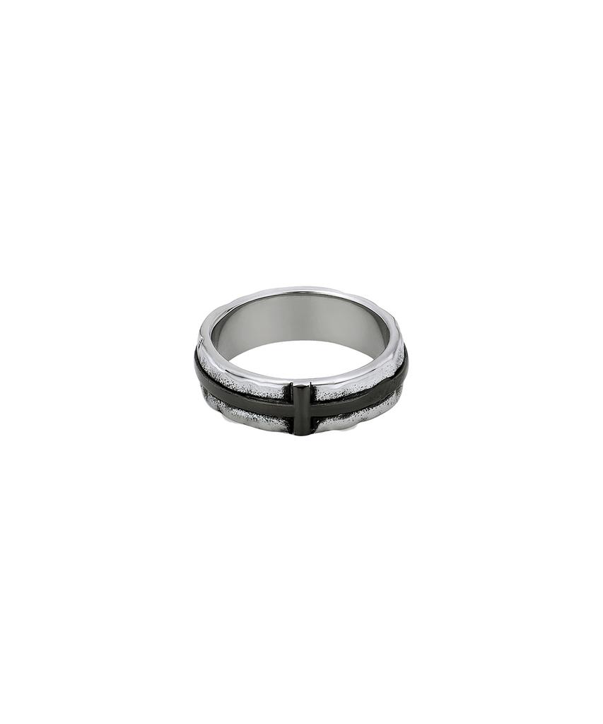 Scalettoblack Wsm012 Rough Black Line Ring