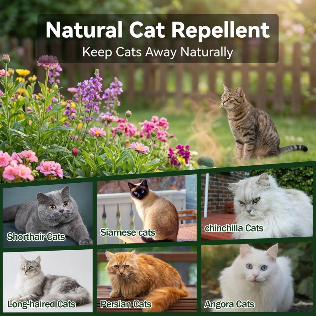 12Pcs Cat Repellent Ball Natural Peppermint Oil Cat Repellent Plant Based Anti Cat Scratch Ball for Keep Pet Off Yard Garden