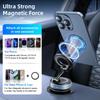 15W MagSafe Magnetic Phone Holder Stand with Vacuum Suction Adjustable Foldable Mount For iPhone 12-15 Car Desk Kitchen