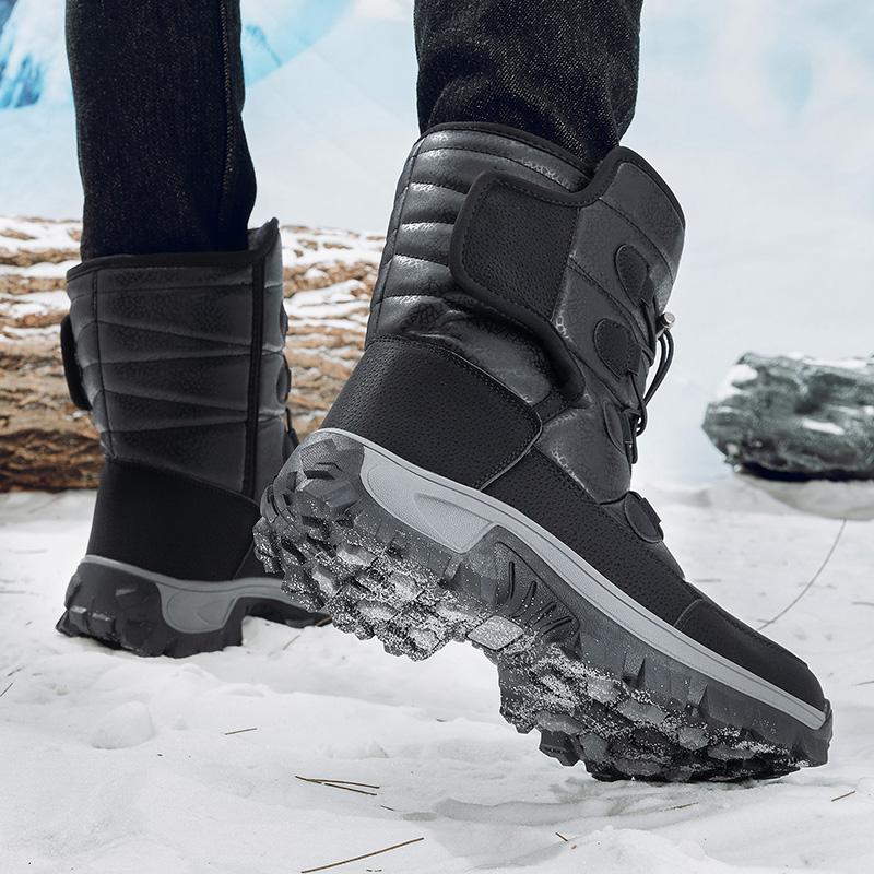36-46 Winter Men's Plus Velvet High-top Outdoor Shoes Women's Large Size Hiking Shoes Plus Fur Warm Hiking Boots