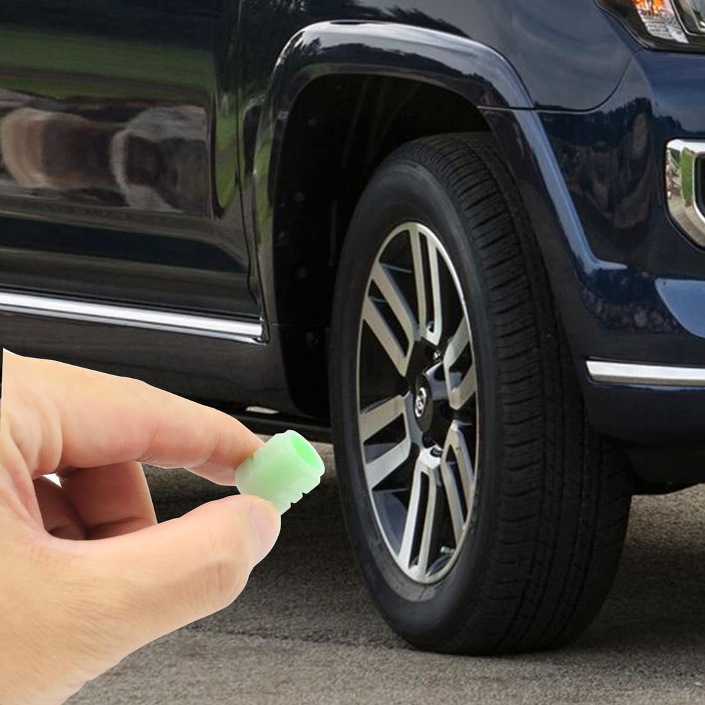 Biqing Fluorescent Tire Valve Cap, Universal Car Tire Valve Cap Glow, 4PCS Lighting Fixture