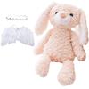 [MIHI] Gift Set: Plush Toy, Angel Hairband, and Angel Wings Set for Baby Photography, Half Birthday, and Birthday (Rabbit Pink)