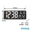MAG Wall Stylish Interior USB Automatic Night 13cm x 35cm White Noah Precision Clock/Desk Clock, Decor, LED, Powered, Thermometer, Hygrometer,