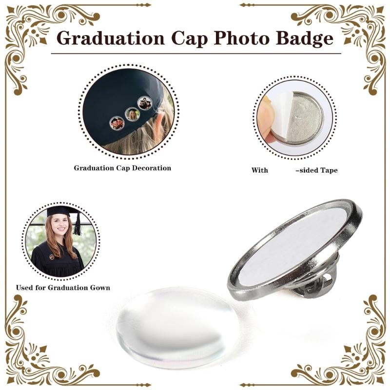 Pack of 4 Graduation Memorial Photo Pendants Tassels Design for Sentimental Keepsakes Easy Photo Change Alloy Jewelry
