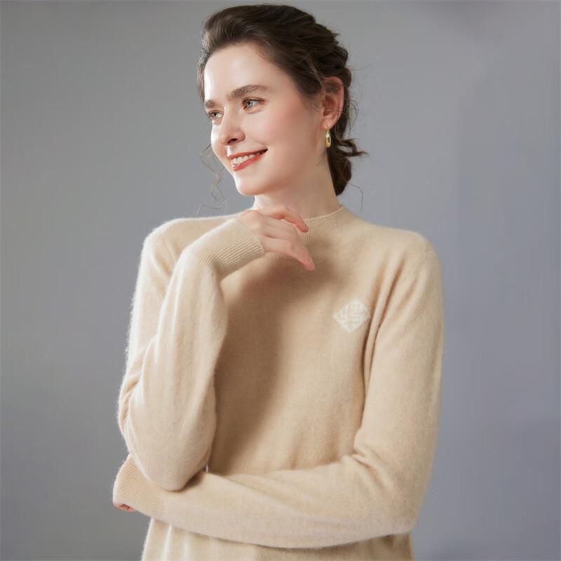 Fanzhen Women's Cashmere High-Neck Pullover Sweater