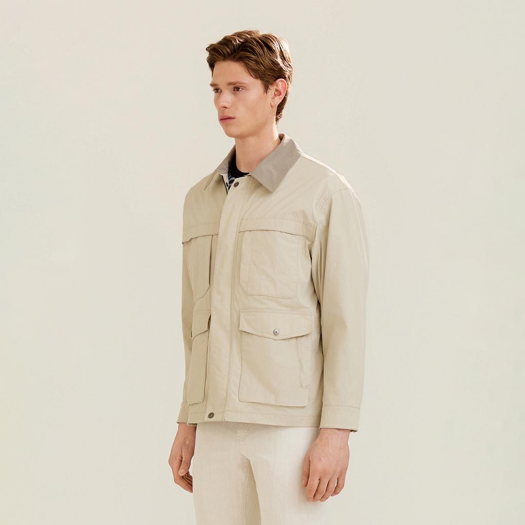 Ferraromilano Garment-Washed Field Jacket L/Beige (Am0Goav15151)