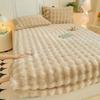 Autumn/Winter Thickened Fluffy Plush Fitted Bed Sheet Single Double Sheets Mattress Topper For Simmons Mattress Protective Cover