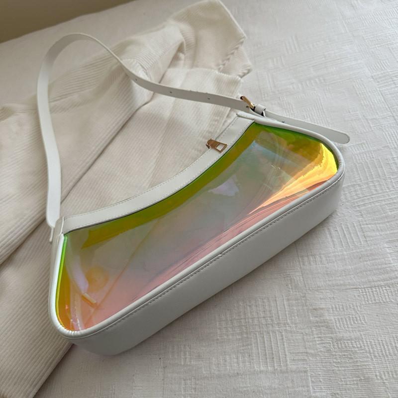 Acrylic Transparent Shoulder Bag For Women With Zipper Closure And Cell Phone Pocket For Daily Use