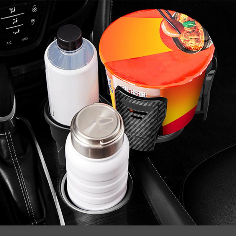 Multifunctional Car Cup Holder One To Two Double Layer Rotating Drinks Holder Vehicle Mounted Storage Rack