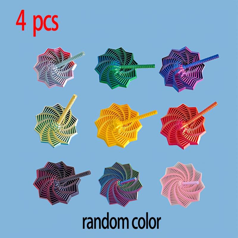 

4pcs Expandable Sensory Relax Star-Shaped 3D Printed Novelty Spinning Tops, Octagonal Handle Fun Adult New Year Gift, Relax Toy, Precision Crafted 4pcs (color random)