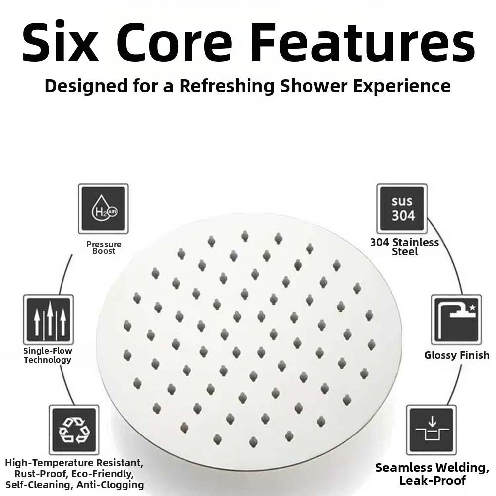 Round Pressurized Shower Nozzle Square Large Panel Showerhead Shower Heads High Pressure  Hotel