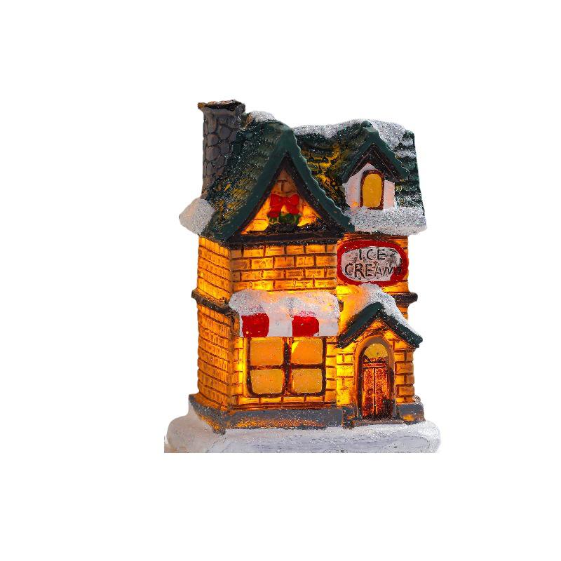 Festive Glowing Resin Small House - Holiday Window Display & Kids' Gift