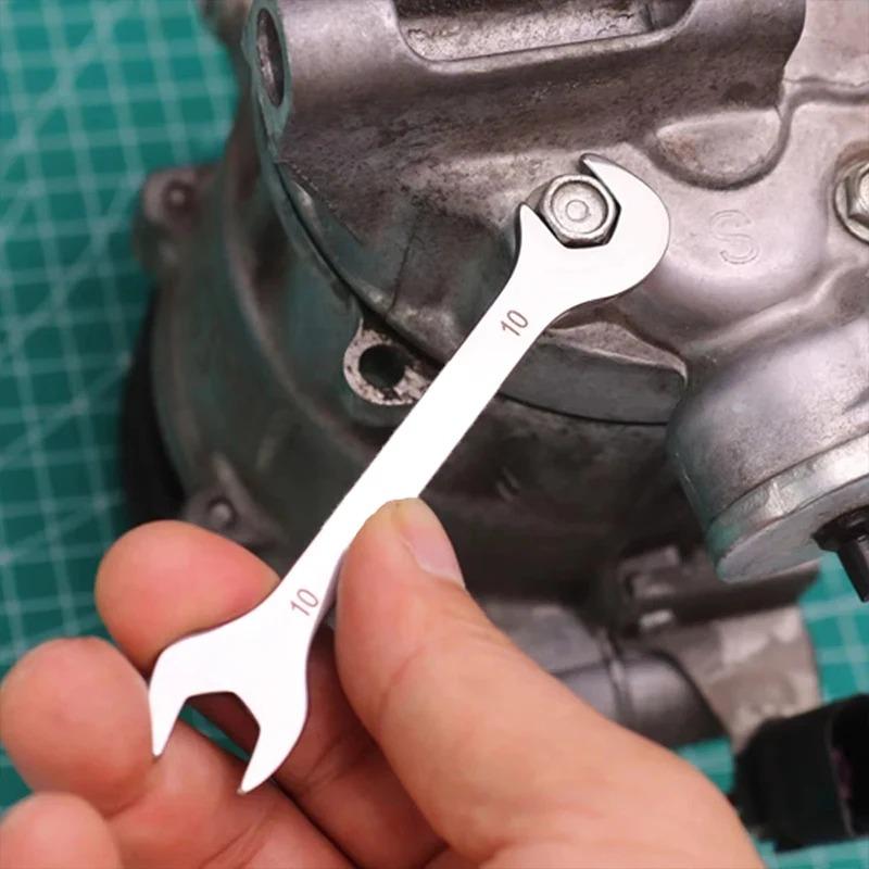 Stainless Steel Mini Thin Double Open End Wrench Dual Purpose Hand Tool For Auto Repair & Household 5mm-11mm
