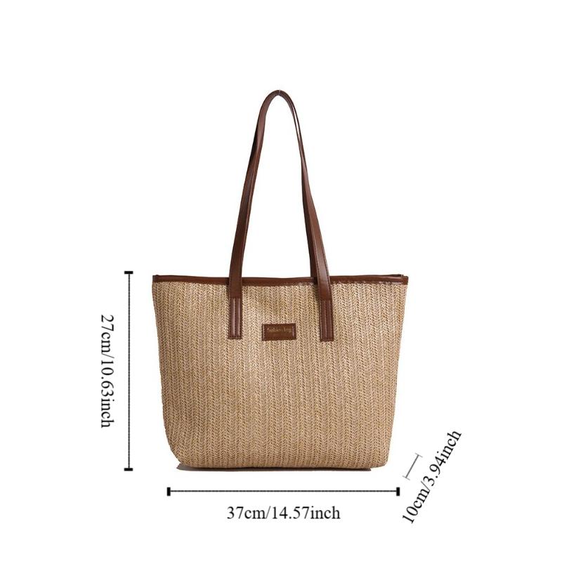 Leisure Straw Shoulder Bag Summer Tote Bag New Weave Straw Bag  for Women