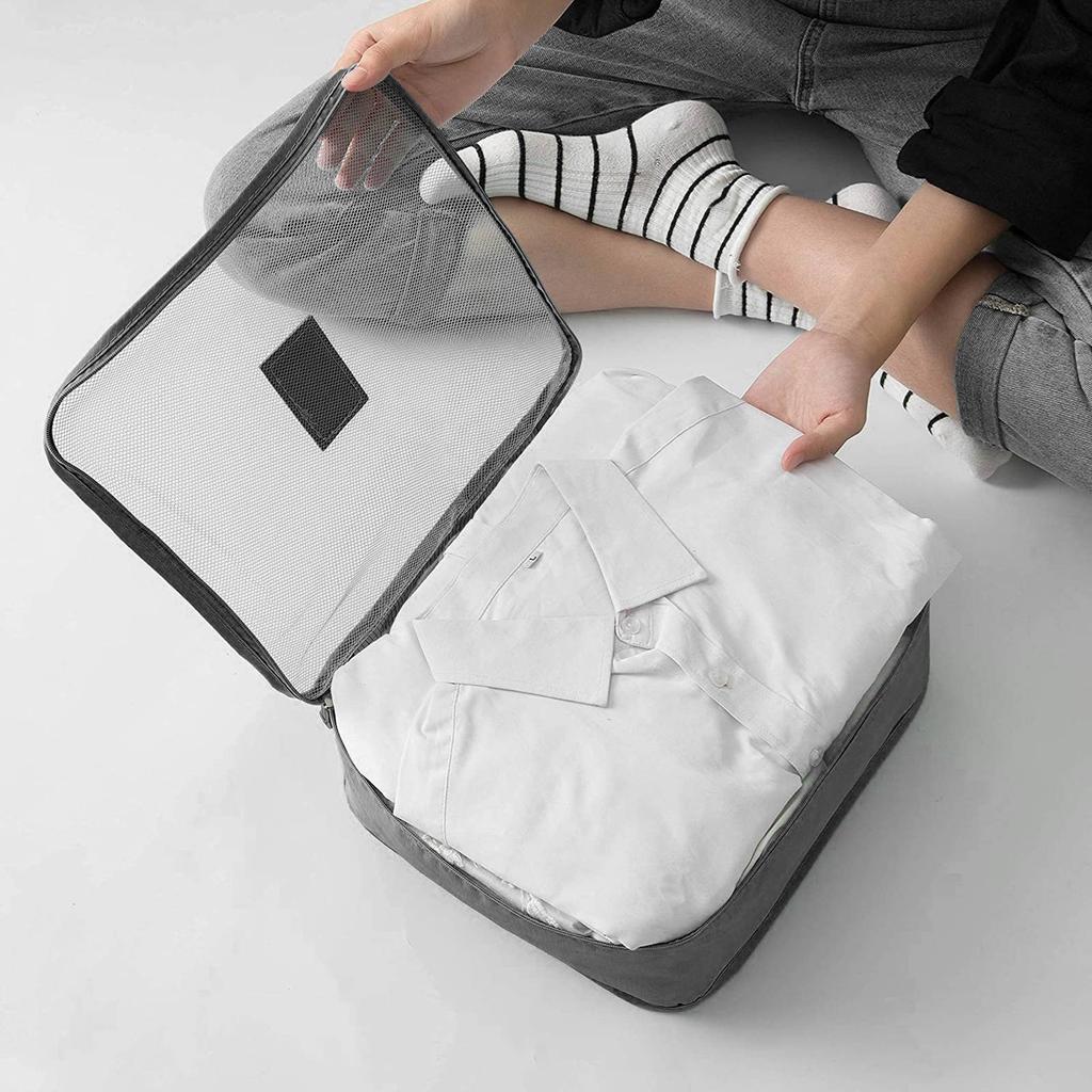 6pcs Packing Luggage Bags High quality Travel Travel Luggage Packing s Set with Toiletry Bag Grey