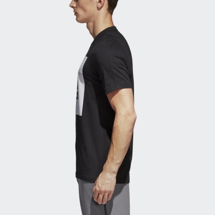 Adidas Breathable Casual Round Neck Short Sleeve T-Shirt Men Tops Black S98724