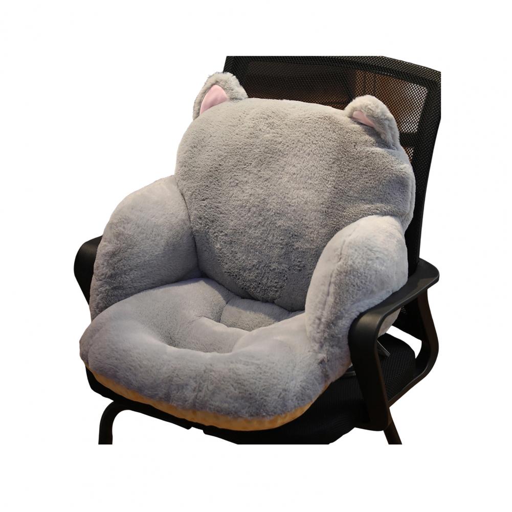 Breathable Seat Pad Backrest Cushion Cute Plush Chair Cushion with Backrest Non-slip Floor Seat Pad Comfy Tatami for Office