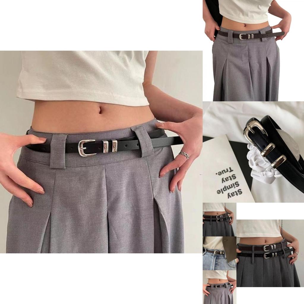 Stylish Korean Women's Simple Adjustable Metal Circle Belt For Skirts And Dresses