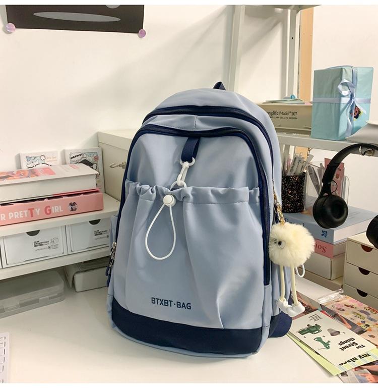 School Bag Ins Small Fresh Casual College Student School Bag Simple Versatile Backpack Lightweight Backpack Sweet Spring Outing Bag