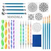 Mandala Dotting Tools: 26-Piece Set with Painting Templates, Dotting Pens, Ball Stylus, Rubbing Sticks & Creative Embellishments.